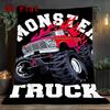 Monster Truck 2D Flat Pattern Flannel Blanket High Quality All Seasons Warmth and Comfort Perfect for Christmas Gifts.MMT0918252