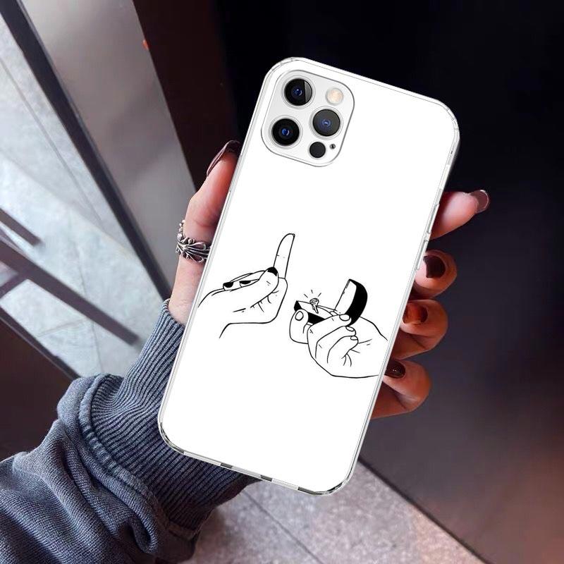 Middle Finger Phone Case For iPhone 17 Air 16 15 Pro Max 14 Plus 13 Mini 12 11 Cover 7 8 SE Silicone Shell Print Fundas 17 Air 1