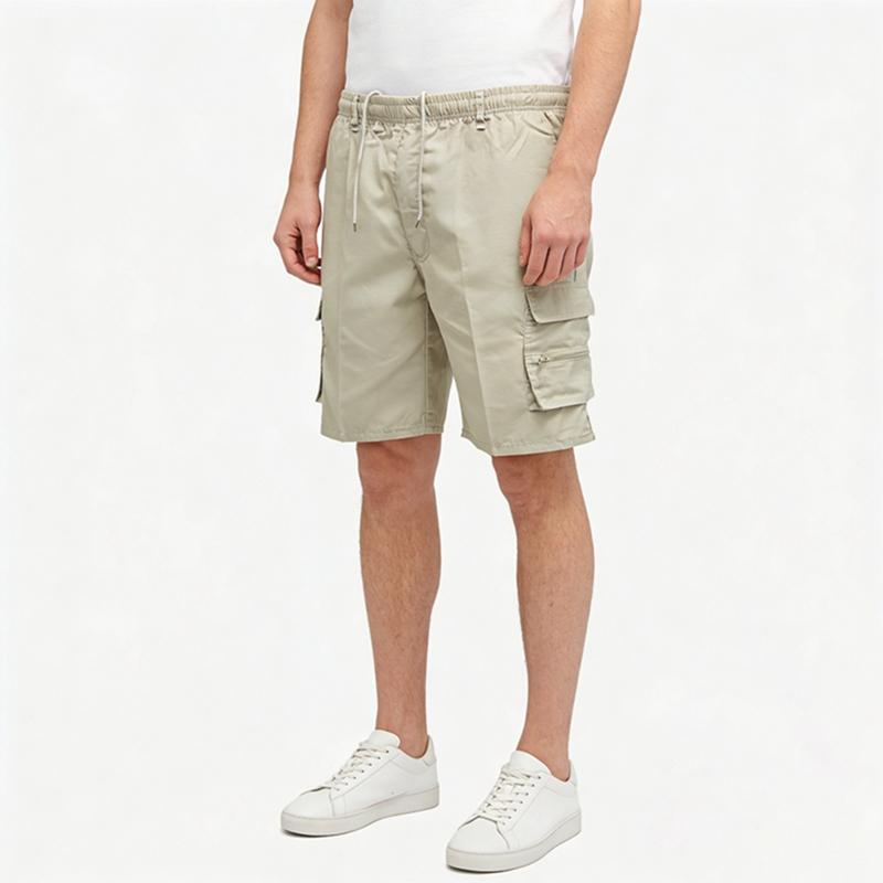 

Men s Summer Handsome Loose Straight Shorts Drawstring Pants with Pocket L