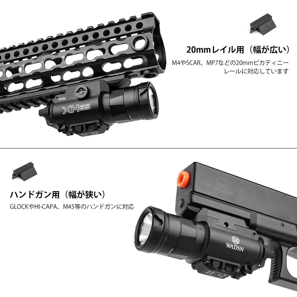 NECARL XH35 Weapon Light Replica Lumen Switching with Strobe Tactical Light Compatible with 20mm Rail Handgun Light W Engraved Flashlight for Survival