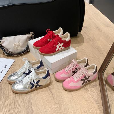 Scarpe rosse Dexun da donna nuove in pelle classiche di nicchia moda versatili casual con suola morbida scarpe sportive da donna