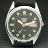 JAPAN VINTAGE REFURBISHED SEIKO 5 AUTOMATIC MENS BLACK DIAL WATCH a444206-1