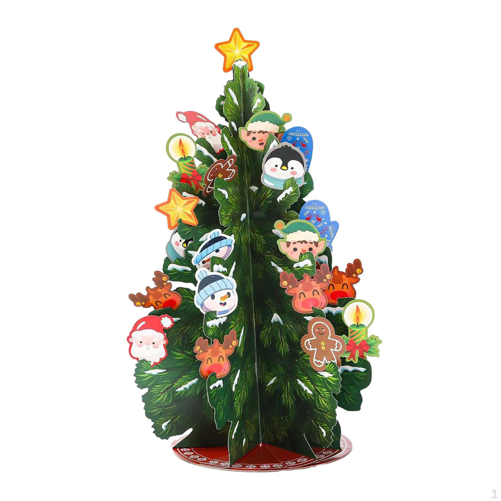 3D Christmas Greeting Cards, Popup Card for Women Girls, Creative Handmade Gift Card, Tree Cartoon Figure