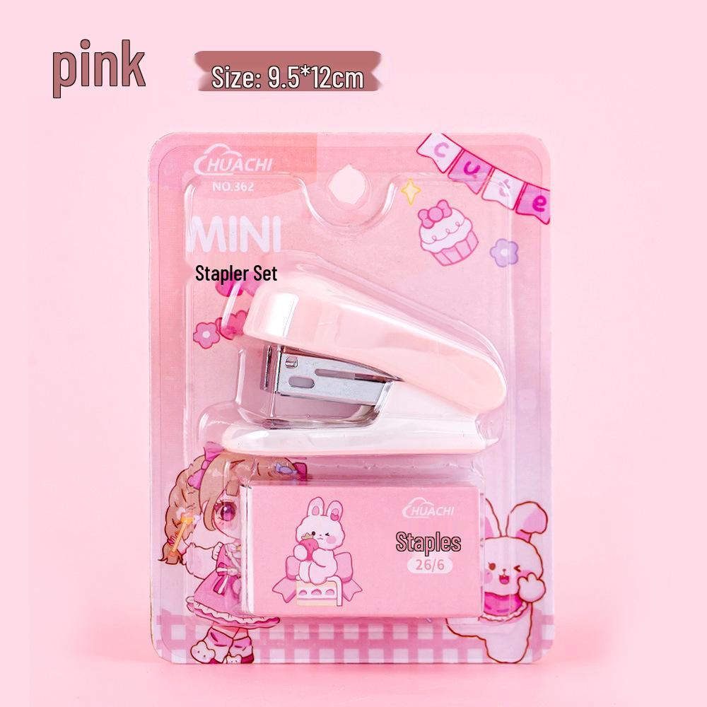 Mini Cartoon Stapler Set - Portable Student Test Paper Binding Machine