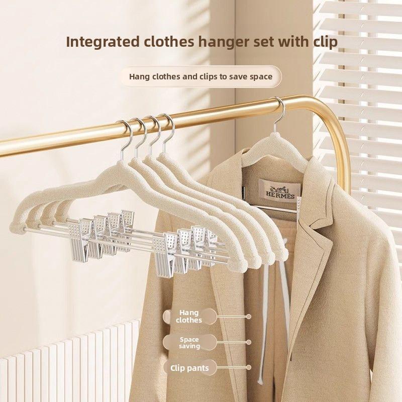 Home Balcony Non-marking Non-slip with Clip 2 In 1 Coat Hanger