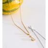 Yhpup 2 Style Stainless Steel Cubic Zirconia Water Drop Pendant Necklace Delicate Daily Shiny Premium Collar Jewelry Accessories