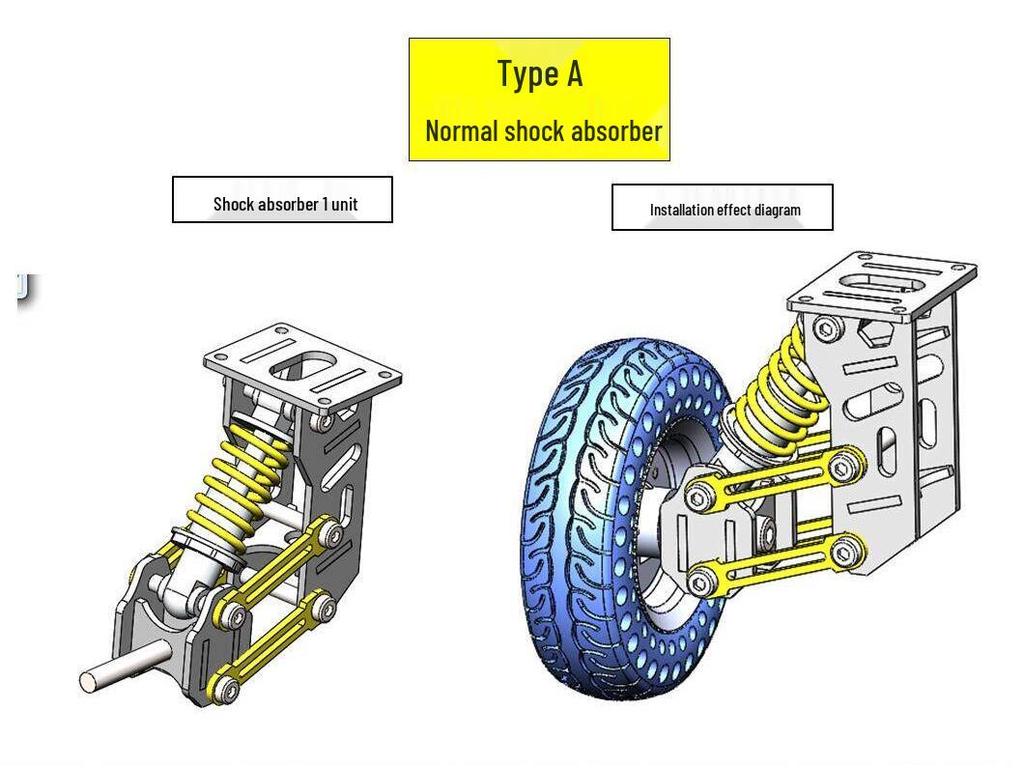 Multifunctional Scooter Robot Trolley Trailer with Steering Shock Absorber, 100kg Load Capacity