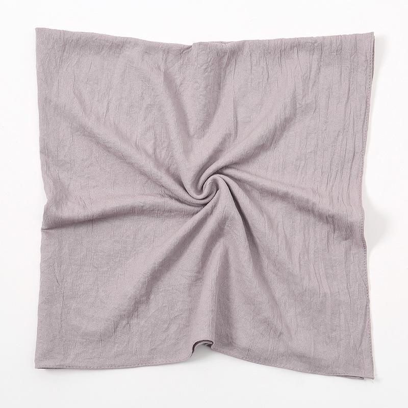 Einfarbiger weicher atmungsaktiver Polyester-Quadratischer Schal - Damen Europäischer/Amerikanischer Kopfschal, Lässiger Sonnenschutz Dekorativer Seidenschal