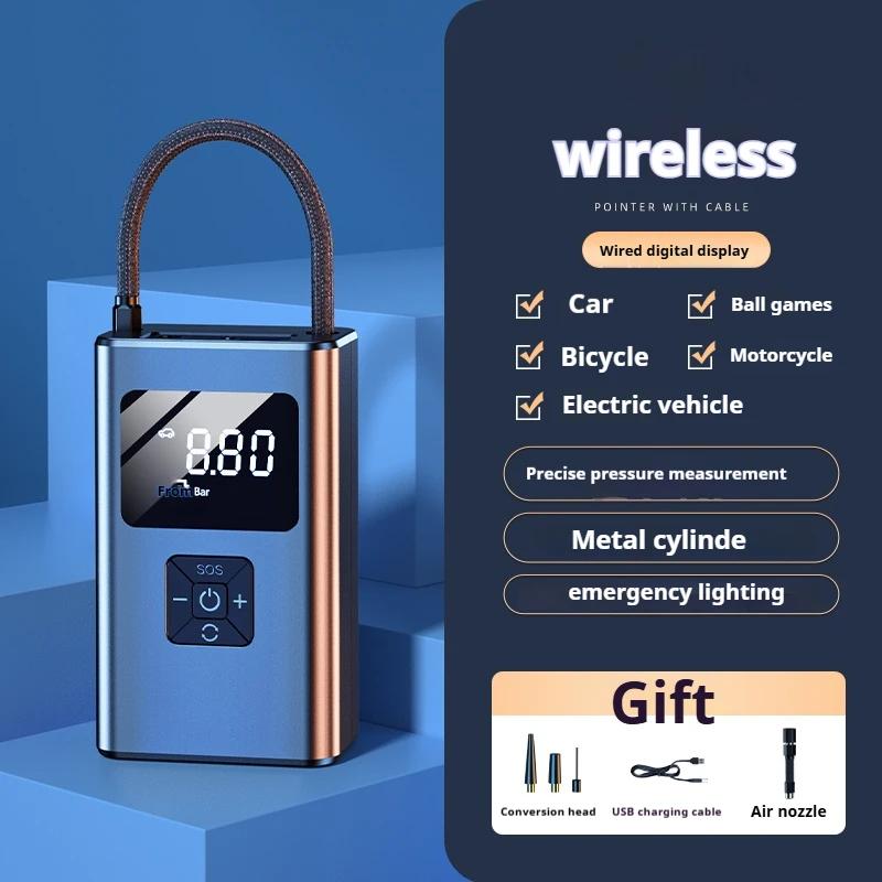 

YIJU Car Air Pump Wired/Wireless Protable Car Air Compressor Tire Inflation Pump for Motorcycle Bicycle Car Tire Ball Inflator Battery Powered