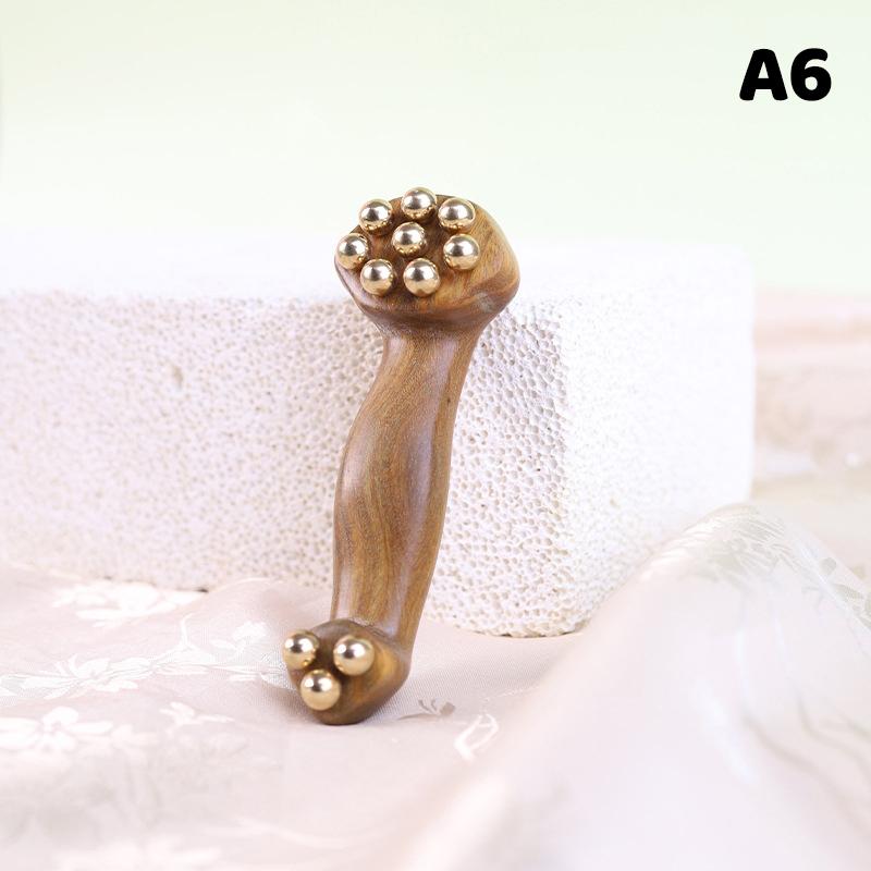 Wooden Handle Metal Ball Massage Tool - Multi-Color Body Relaxation Roller for Muscle Relief