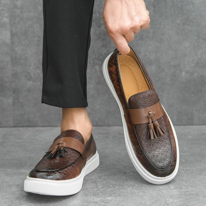 Men's shoes large size fringed board shoes fashion foot leather shoes dress casual shoes loafers