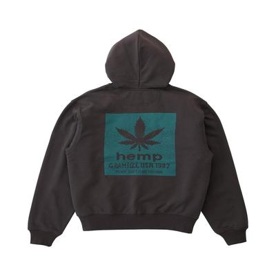 GraMicci M heMp Reißverschluss Kapuzenpullover G5fu J092 Tiefbraun