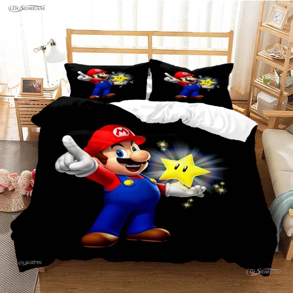Mario Cartoon Game Cute All Season Duvet Cover Comforter Bedding Sets Soft Quilt Cover And Pillowcases Single/Double/Queen/King