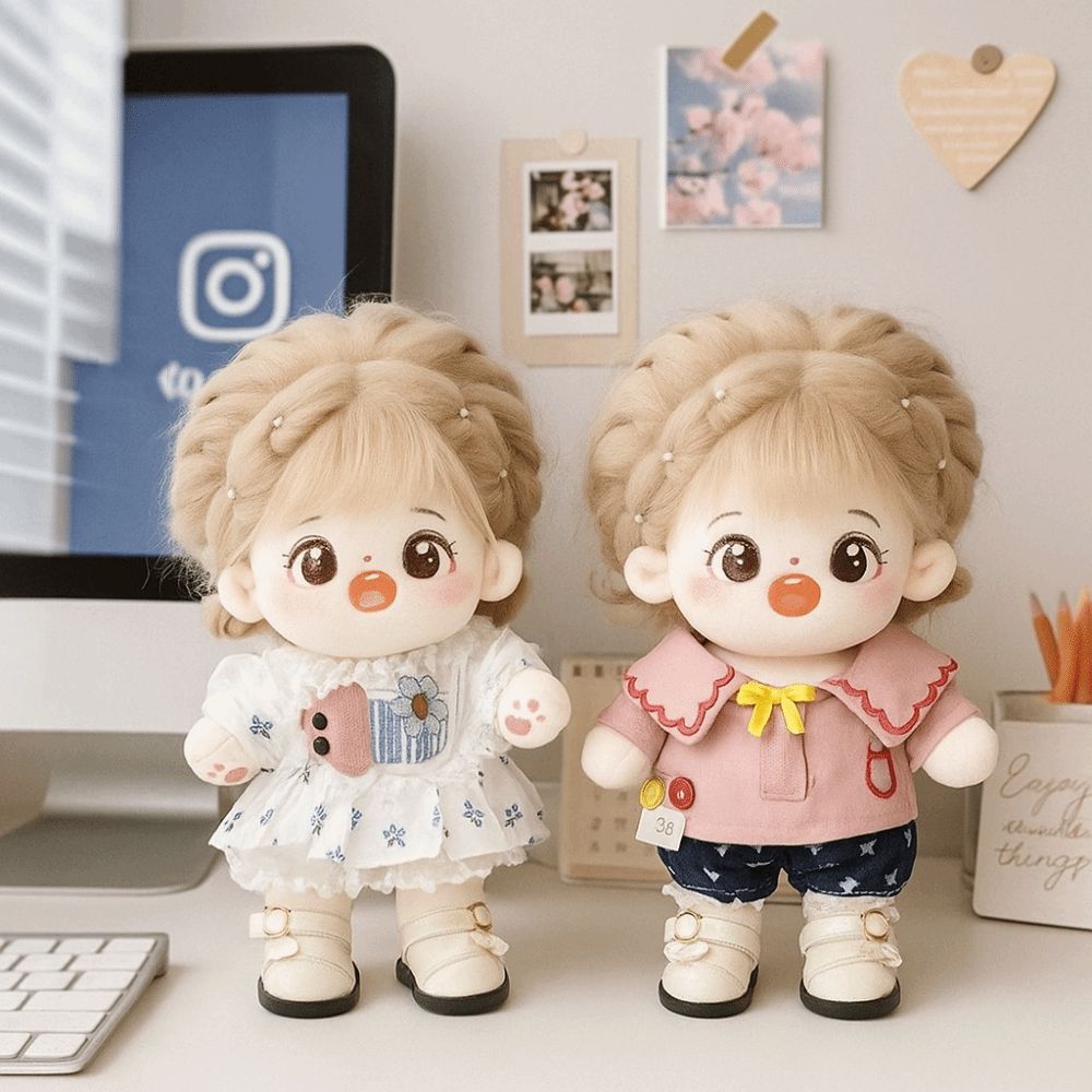 Soft Texture Idol Dolls Cartoon Pattern Skirt Lovely Design Cotton Plush Dolls Skirt  Costume Toy