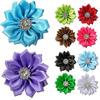 10 stk 4 cm satengbånd blomster skinnende rhinestone applikasjoner DIY bryllupshåndverk