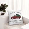 Christmas Tree Farm Vintage Truck Pillowcase Printed Cushion Cover Decorative Throw Pillow Case Cover Home Zipper 40*40Cm