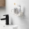 Hollow Out Soap Holder No Punching Storage Rack Convenient Extraction Multifunction Shelf Easy To Clean Wall-mounted Drain Rack