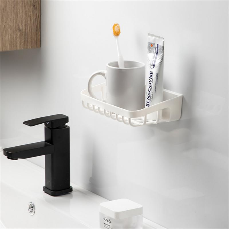 Hollow Out Soap Holder No Punching Storage Rack Convenient Extraction Multifunction Shelf Easy To Clean Wall-mounted Drain Rack