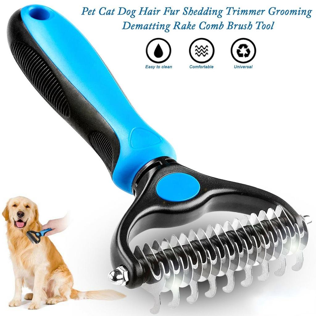 Ergonomic Pet Hair Remover Comb With No-scratch Rounded Outside Teeth For Safe Grooming