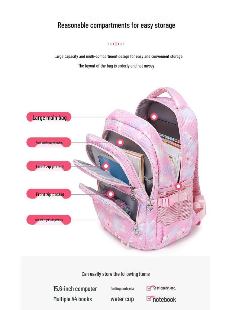 2025 Niedlicher wasserdichter Schulrucksack für Mädchen - Leicht und mit Aufdruck