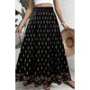 Gonna Lunga da Donna con Stampa Floreale Ditsy Rossa e Bianca, Stagione Unica, Vita Elastica Boho, Mezza Gonna Svasata