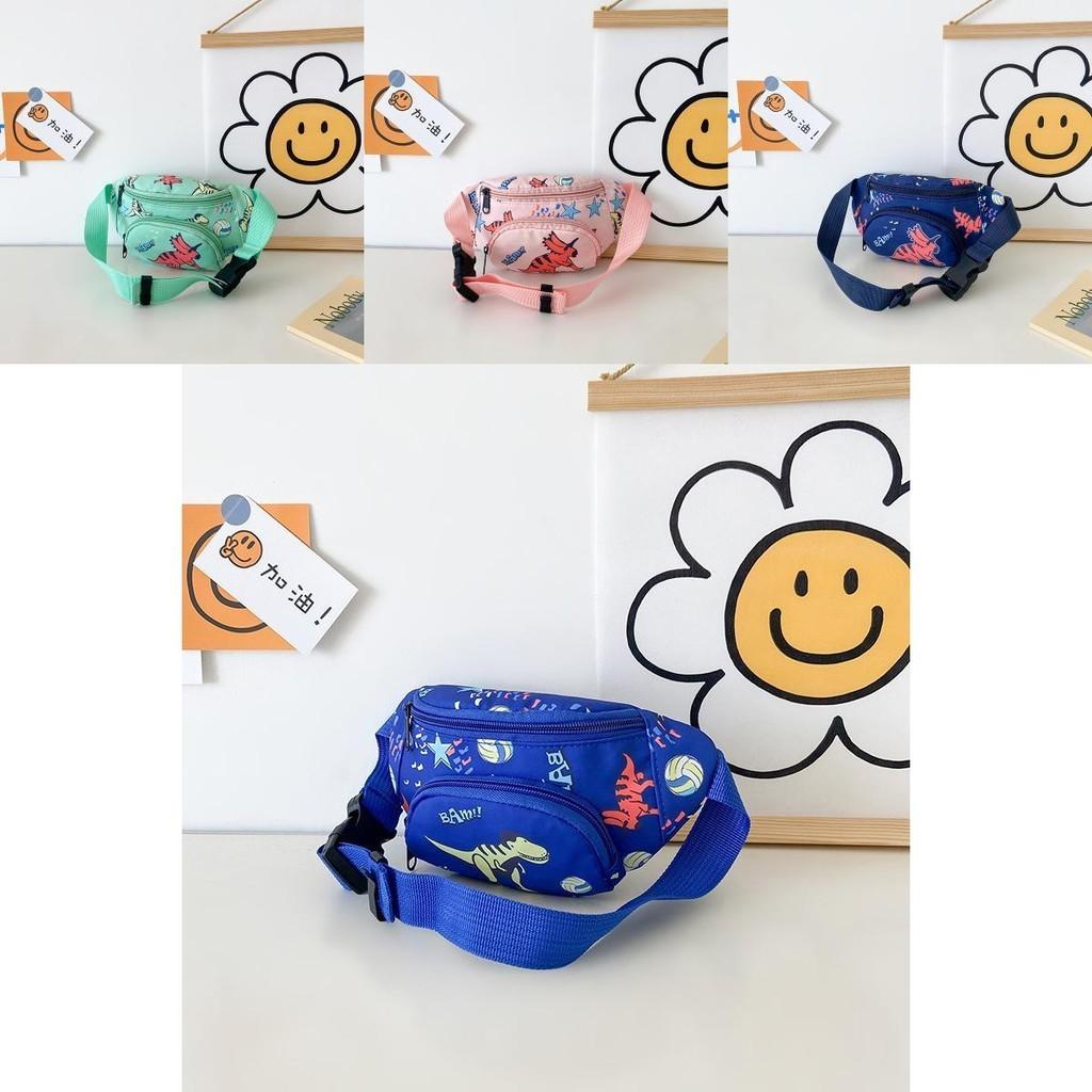 Stylish Children's Canvas Crossbody Bag With Adorable Cartoon Dinosaur Design