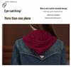 Women's Thick Velvet Hooded Denim Jacket - Autumn/Winter 2025 Chic Casual Top