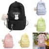 Unisex Canvas Backpack With Dog And Letter Embroidery Design For School And Travel