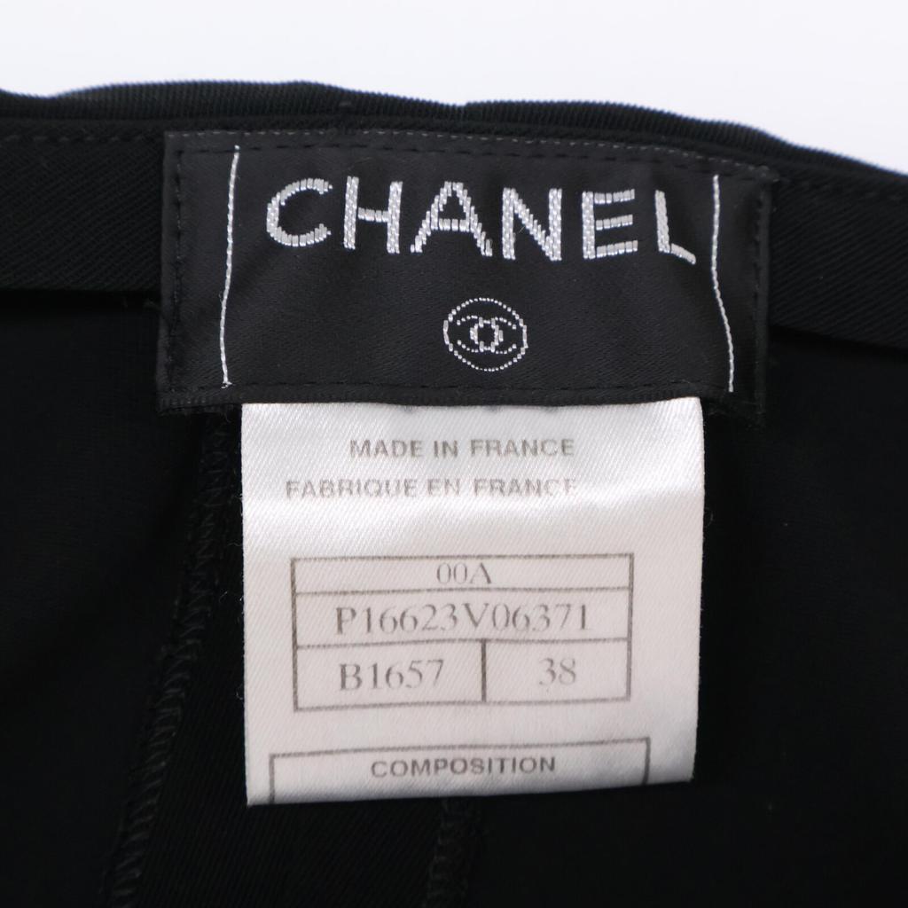 CHANEL 00 P16623V06371 Black CC Logos Straight Pants Bottoms 38 blackUsed