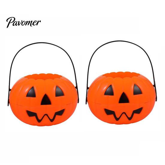 Großer Süßigkeiteneimer 1/2/3 Stück Halloween Kürbis Eimer, Süßes oder Saures Halter Korb, Jack-O-Lantern Süßigkeiten Eimer mit Griff, Partygeschenke