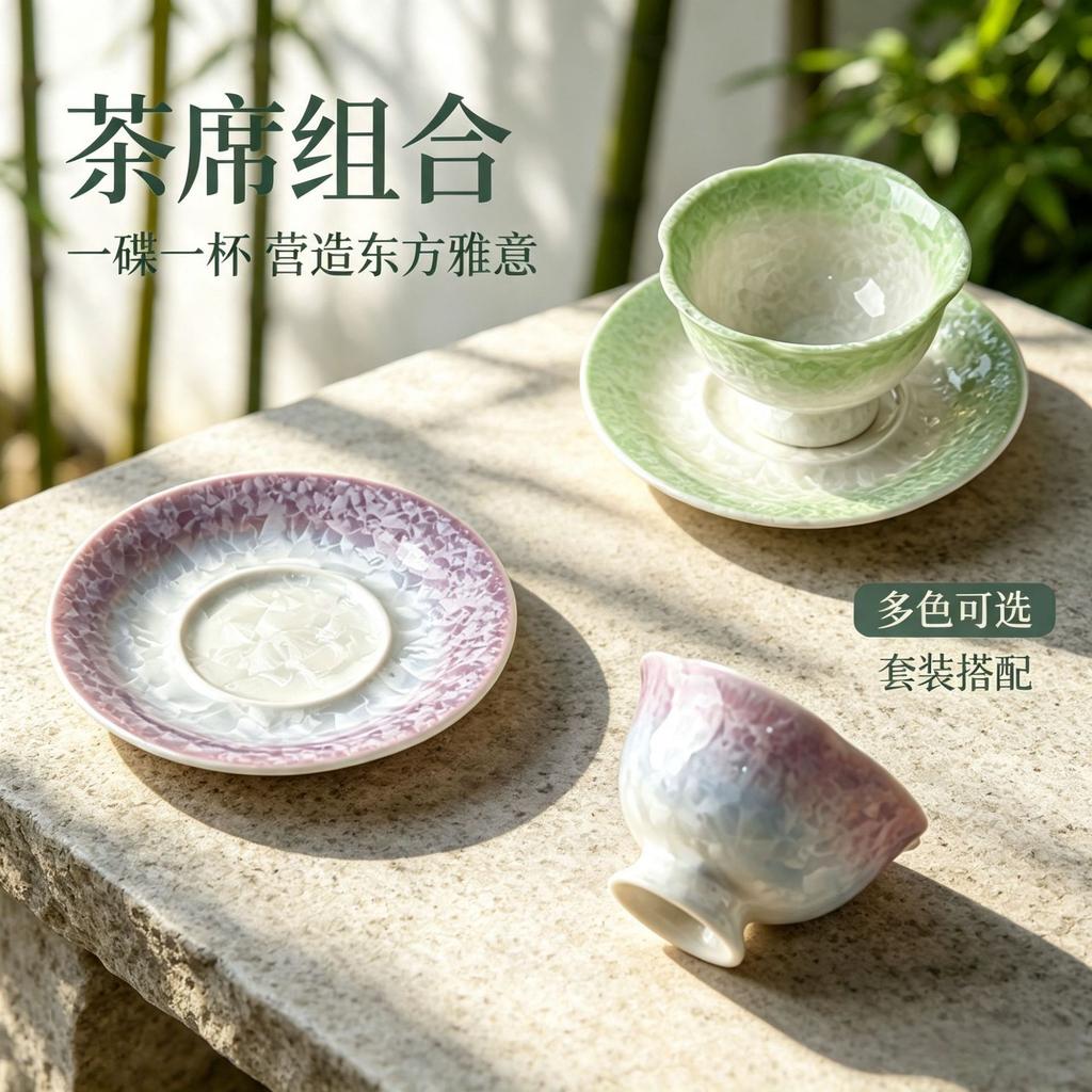 Crystal glaze gradient purple master cup, high-appearance exquisite ceramic tea cup, tea cup, business cultural and creative souvenir