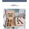 PU Leather Jewelry Box Mirror Storage Box 26 Letter Printed Portable Jewelry Organizer Earring Ring Necklace Case
