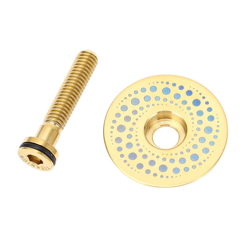 Bike Fork Cap Screw Set Ti Alloy CNC Machining 28.6mm Front Fork Cap and Screw for Cycling Colorful