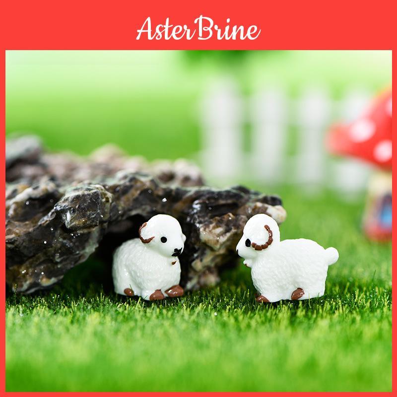 Charming Resin Sheep Statue For Diy Moss Terrarium And Succulent Garden Decor