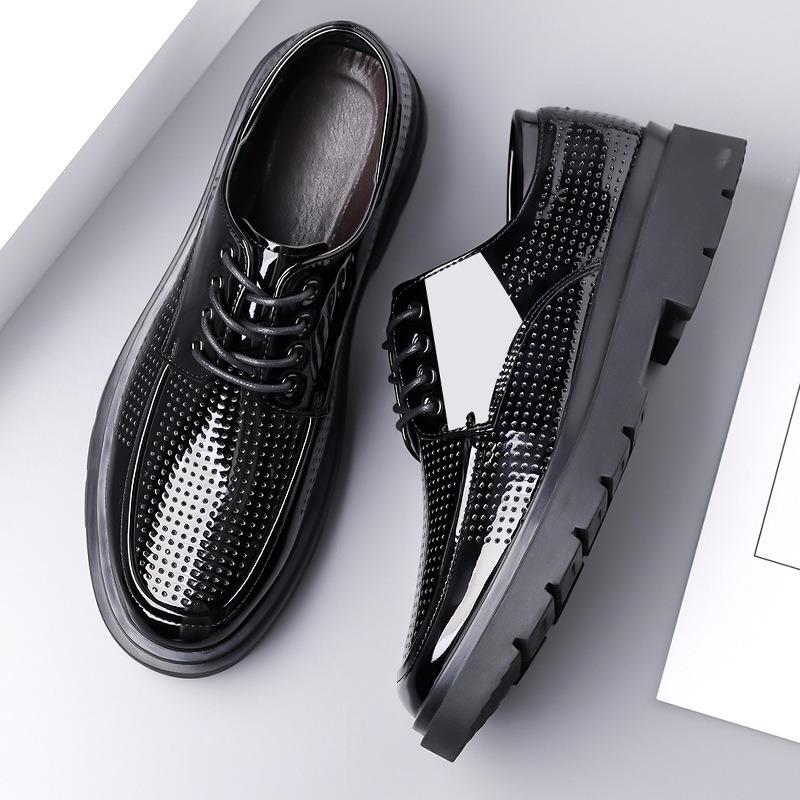 Fashion Big Size Men's Shoes Fashion Hollow Out Leather Shoes Luxury Business Casual Shoe Breathable Sandals Oxfords Dress Shoes for Men