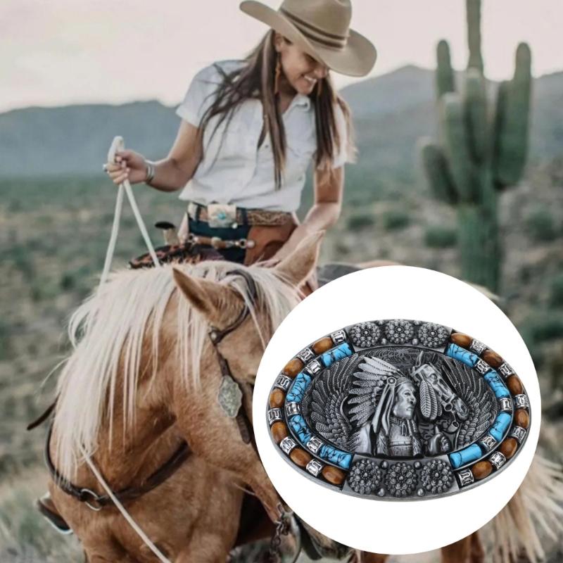 Western Horse Pattern Belt Buckles Detachable Creative Unisex Buckles Belt for Western Themed Parties