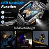 Rugged Military 1000mAh Smart Watch Men Outdoor Flashlight  Watch 2.01" HD Touch Screen Voice Bluetooth Call Smartwatch NEW