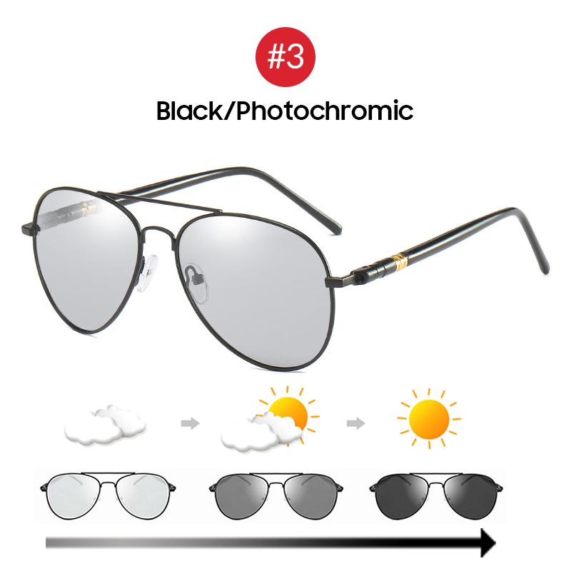 

VIVIBEE Color Change Sunglasses Men Pilot Driving Photochromic Yellow Polarized Women Sun Glasses Aviation Day and Night Vision
