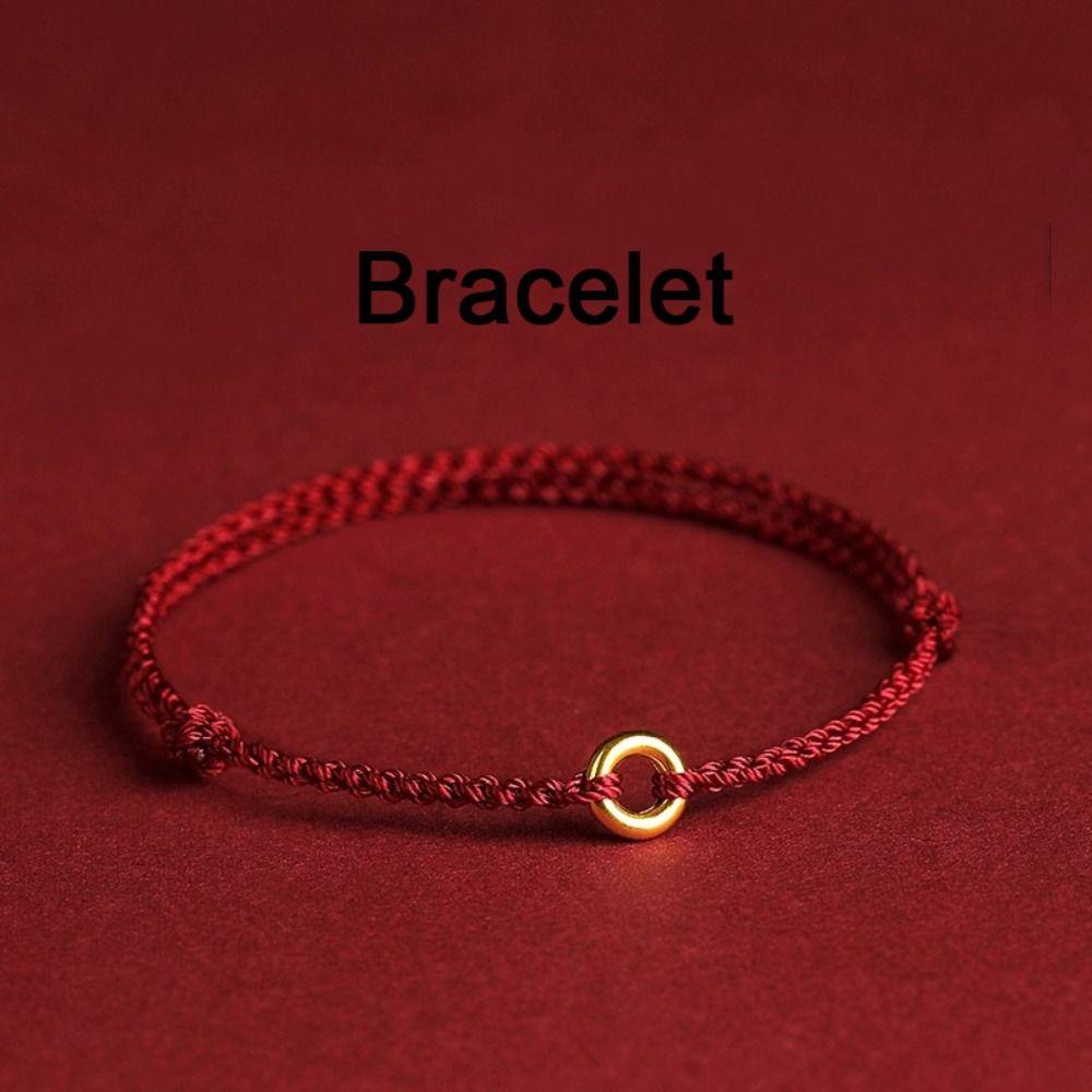 Charm Ping Buckle Red Rope Chinese Zodiac Year Charms Bangles Anklet for Friend Lovers