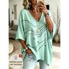 T-shirt da Donna Taglie Forti Scollo a V Maniche a Pipistrello Stampa Etnica Boemia Top Largo Estivo Comodo Traspirante Quotidiano Casual Stile Modellante