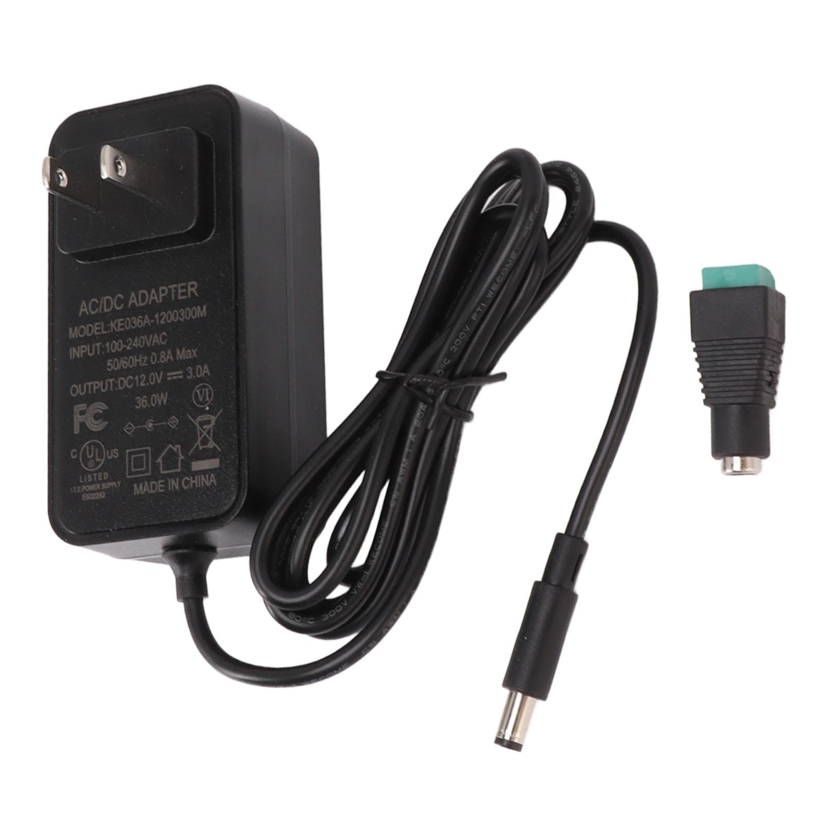 

Power Supply Adapter AC to DC 12V 3A Multi Protection Home Transformer for LED Strip Light