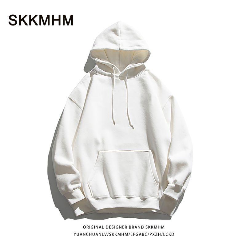 

Fashion Style Stylish Patchwork Hoodie Female 2025 Fall and Winter New Arrival Loose American High Street Printed Tops White [pure color]] M