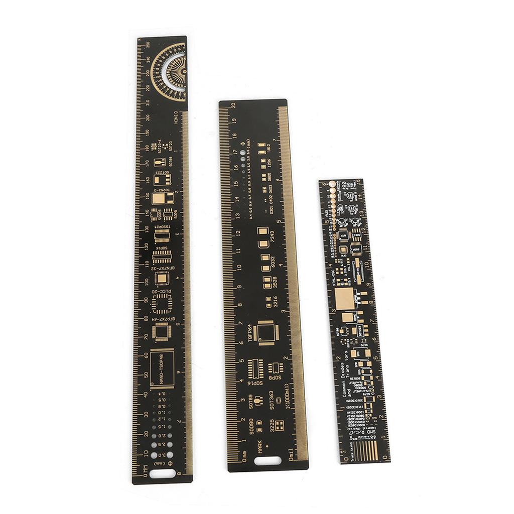 3PCS 6.37.8710.23 Inch Multifunctional Printed Circuit Board Ruler for Electronic Engineers