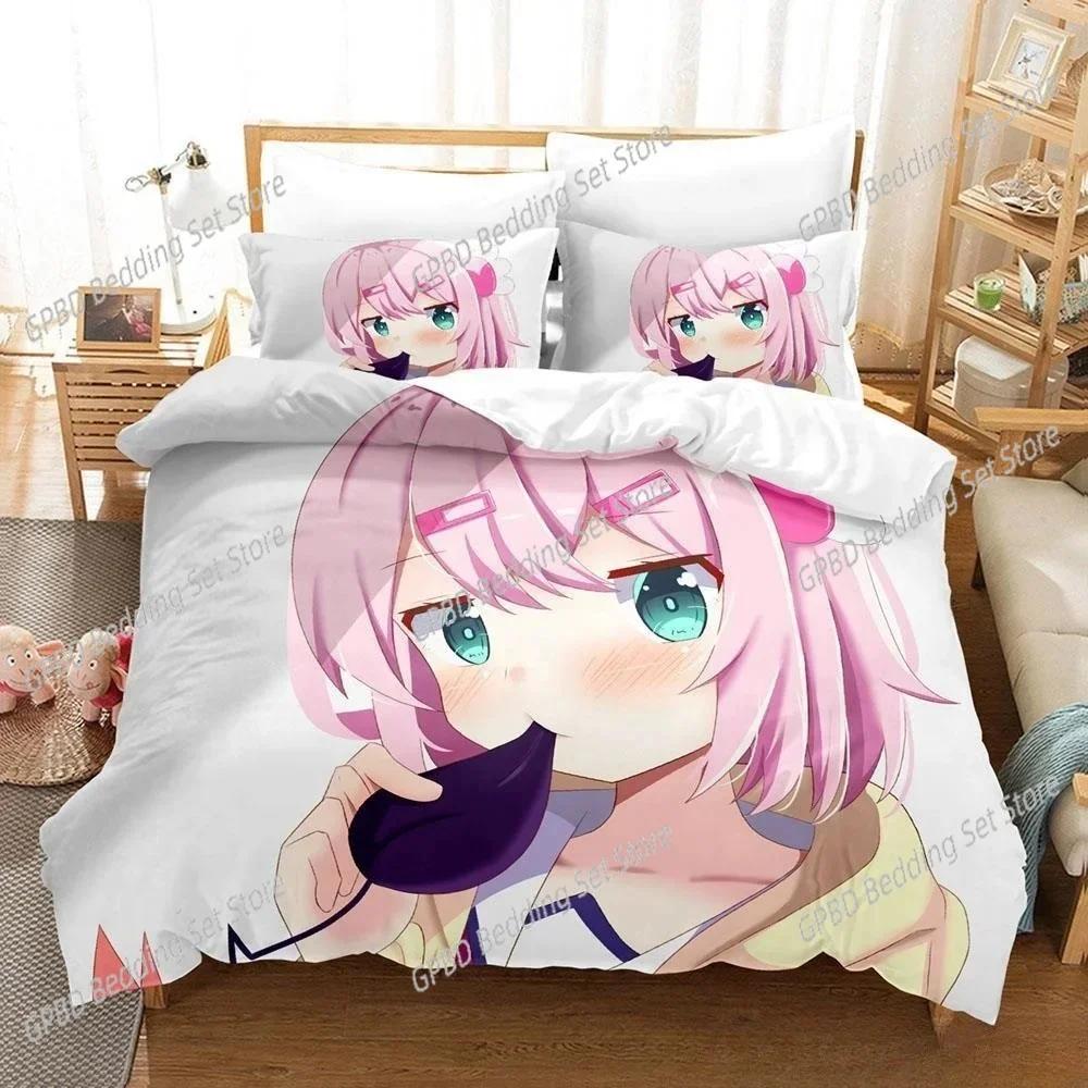 New Anime Girls The Demon Girl Next Door Bedding Set Single Twin Full Queen King Size Bed Set Adult Kid Bedroom Duvetcover Sets