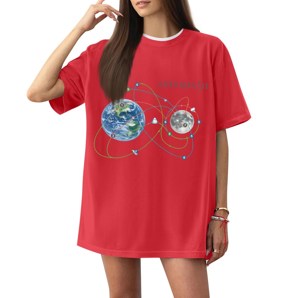 Women's Casual Printed T-Shirt Round Neck Pullover Short Sleeve Top
