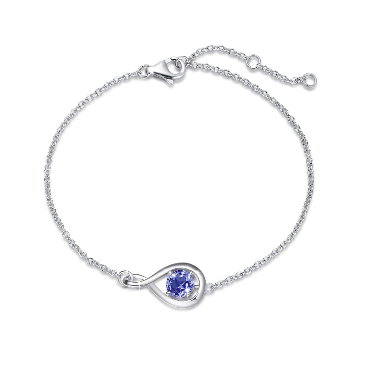

Tanzanite Bracelet December Birthstone Drop Motif White Day Return Gift 925 Silver Christmas Birthday Day Present with Beautiful Box Women s Mother s
