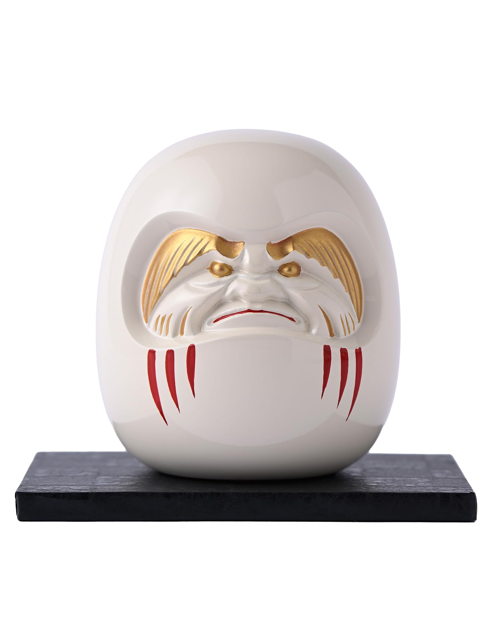 

Gin-Yado White Daruma Figurine by Engaku Daishi, Takaoka Bronzeware (Daruma WH)