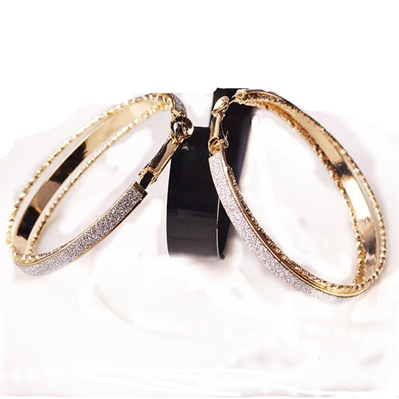 

Женщины Скраб Круг Круглый Большой Обруч Серьги Пирсинг Цинковый Сплав Кристалл Ювелирные Изделия Свадьба