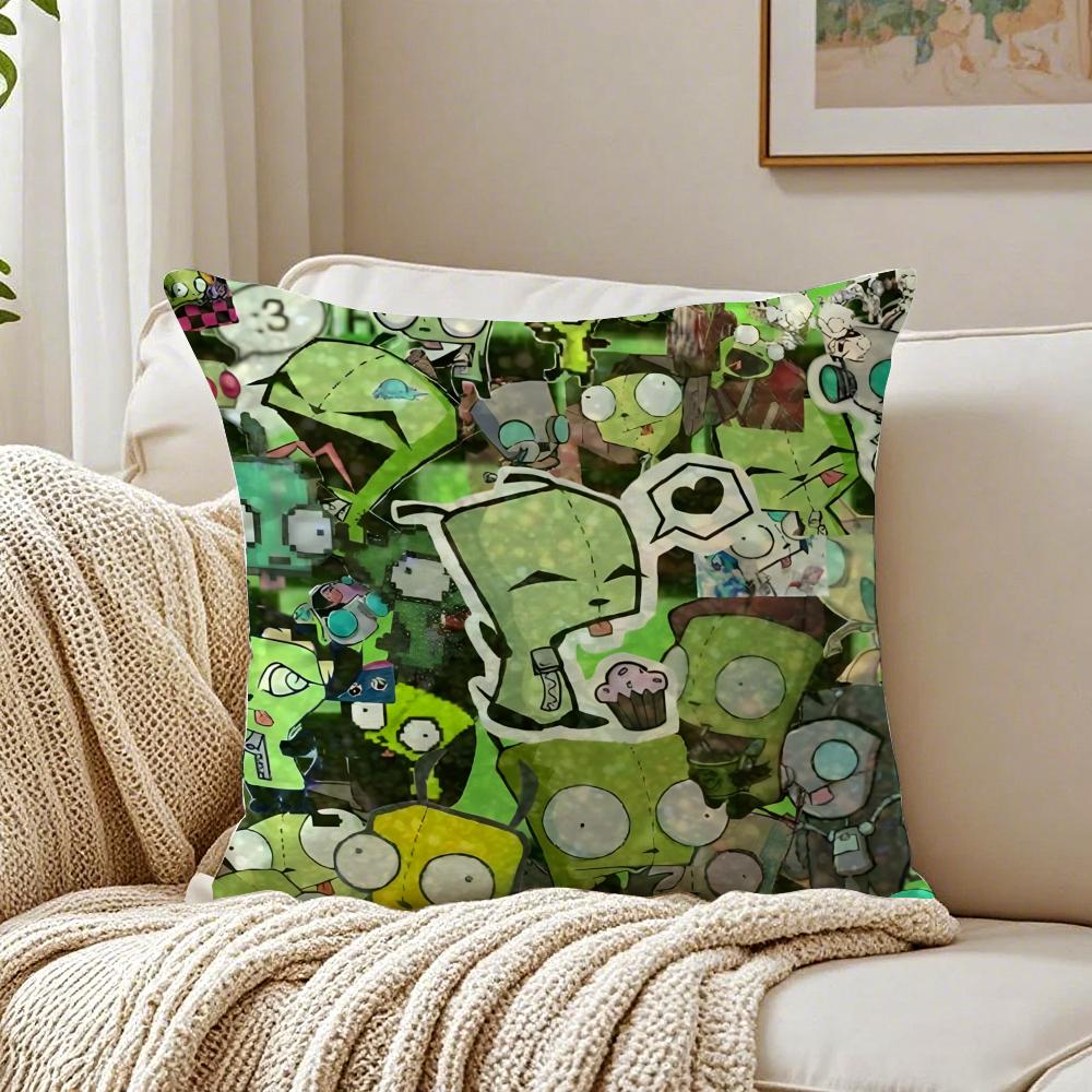 Animation Surreal IInvader ZZim Cushion Cover Pillowcase Antidustmite Living Room Sofa Decor Cushion Room