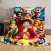 One Piece Luffy Print Blanket, High-quality Nap Blanket, Warm and Soft, Suitable for Sofas, Beds, Camping Trips, and Offices.
